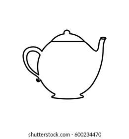 silhouette teapot drink icon flat vector illustration