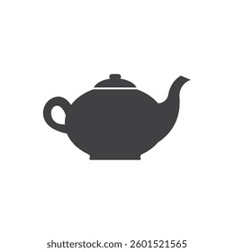 Silhouette of a teapot icon flat design