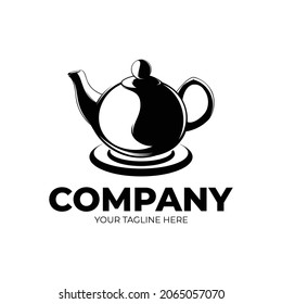 Silhouette of teapot logo design inspiration