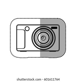 silhouette technologic digital camera icon, vector illustration design