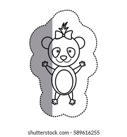 silhouette teddy bear bow head, vector illustration design