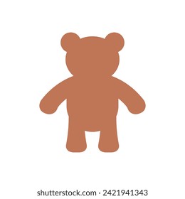 Silhouette of a teddy bear toy. Vector drawing.