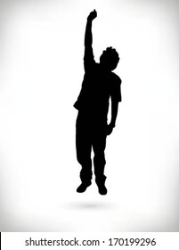 silhouette of Teen trying to fly