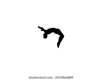 Silhouette teenager jumping flip. Silhouette of a man doing a backflip.