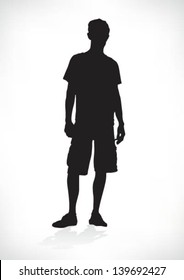 Silhouette Of A Teenager, Relaxed, Vector