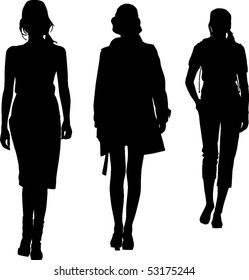 Silhouette teenagers girls