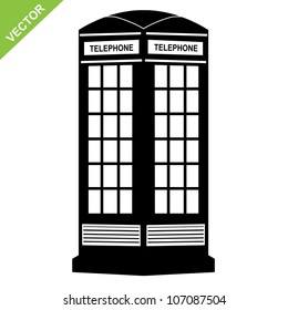 silhouette telephone call box vector