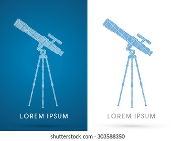 Silhouette, Telescope, designed using line square pattern, graphic vector.