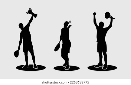 silhouette of tennis or padel ball player