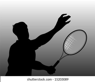 silhouette of tennis player	