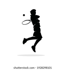 Silhouette of a tennis player'