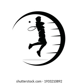 Silhouette de un tenista.
