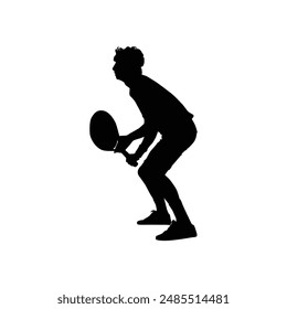 Silhouette tennis player design graphic