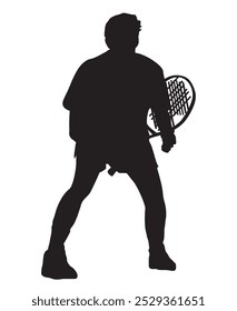 Silhouette Tennisspieler einzeln