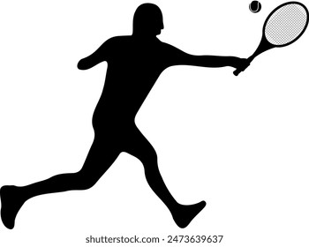 Silhouette of a Tennis Player Hitting a Powerful Forehand Shot with Speed and Grace on the Court. Future Athletes. Multi Sport Event. Tennis Match Competition.