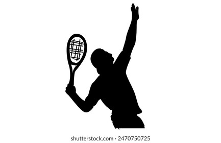 silhouette of tennis player vector illustration