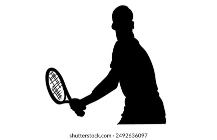 silhouette of tennis player vector illustration