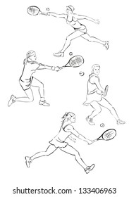 silhouette of a tennis racket and ball