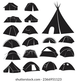 silhouette of tent vector bundle