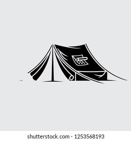 silhouette tent vector, design illustrations