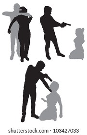 silhouette of a terrorist hostage