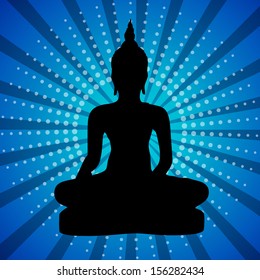 Silhouette of a Thai Buddha. 