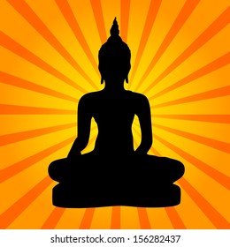 Silhouette of a Thai Buddha. 