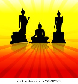 Silhouette of a Thai Buddha. 