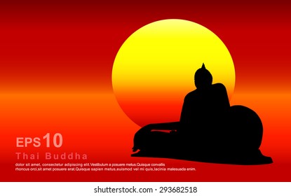 Silhouette of a Thai Buddha. 