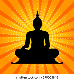 Silhouette of a Thai Buddha. 