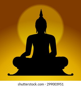 Silhouette of a Thai Buddha. 