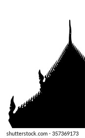 Silhouette Thai temple roof