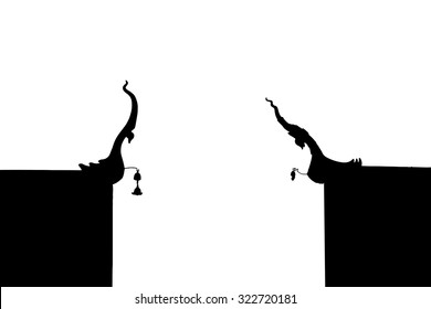 Silhouette Thai temple roof with gable apex 