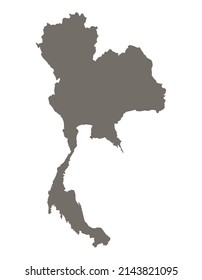 la silueta de Tailandia. mapa vectorial