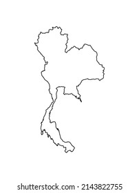 the silhouette of Thailand. vector map