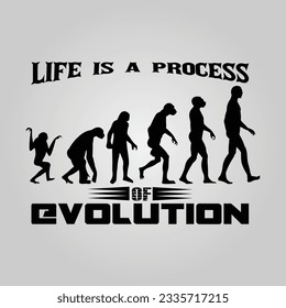 Silhouette Of Theory Of evolution Of Man Human Development From Monkey To Caveman, Farmer Basketball Baseball Lineman Pole Dancer Dancing Sword Karate Surfer Poker Evolution Sketch Vector Illustration