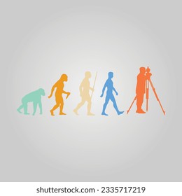 Silhouette Of Theory Of evolution Of Man Human Development From Monkey To Caveman, Farmer Basketball Baseball Lineman Pole Dancer Dancing Sword Karate Surfer Poker Evolution Sketch Vector Illustration