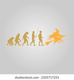 Silhouette Of Theory Of evolution Of Man Human Development From Monkey To Caveman, Farmer Basketball Baseball Lineman Pole Dancer Dancing Sword Karate Surfer Poker Evolution Sketch Vector Illustration