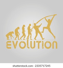 Silhouette Of Theory Of evolution Of Man Human Development From Monkey To Caveman, Farmer Basketball Baseball Lineman Pole Dancer Dancing Sword Karate Surfer Poker Evolution Sketch Vector Illustration