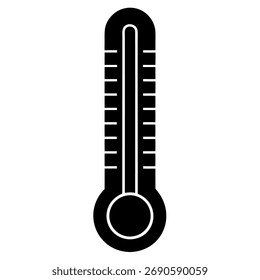 Silueta del termómetro sobre fondo blanco