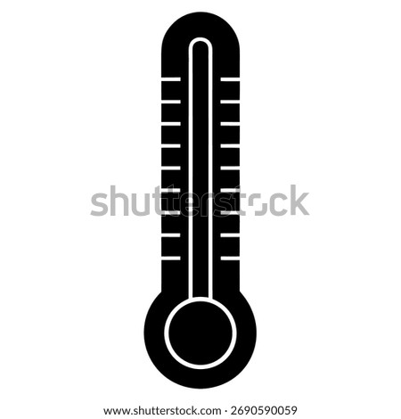 Silhouette of Thermometer on white background