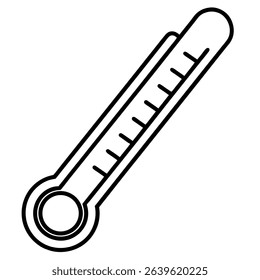 Silhouette of a Thermometer, Temperature Measurement Icon, Weather Forecast Symbol, Medical Health Tool, Climate Change Graphic, Science Equipment Design, Environmental Monitoring Image, Heat Level