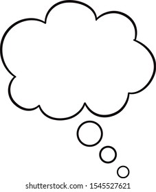Silhouette think bubble isolated on white background. Trendy think bubble in flat style. Dream cloud template for social network and label. Creative thought balloon. Dream cloud vector