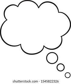 Silhouette think bubble isolated on white background. Trendy think bubble in flat style. Dream cloud template for social network and label. Creative thought balloon. Dream cloud vector