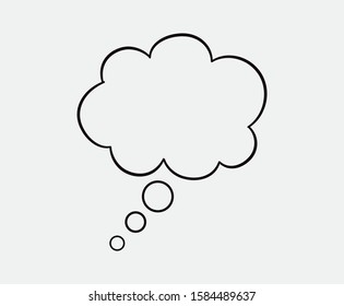 Silhouette think bubble isolated on gray background. Trendy think bubble in flat style. Dream cloud template for social network and label. Creative thought balloon. Dream cloud vector