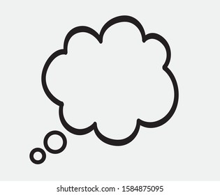 Silhouette think bubble isolated on gray background. Trendy think bubble in flat style. Dream cloud template for social network and label. Creative thought balloon. Dream cloud vector