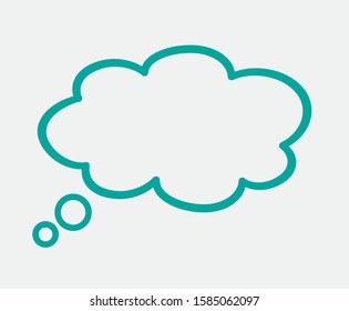 Silhouette think bubble isolated on gray background. Trendy think bubble in flat style. Dream cloud template for social network and label. Creative thought balloon. Dream cloud vector