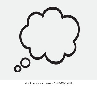 Silhouette think bubble isolated on gray background. Trendy think bubble in flat style. Dream cloud template for social network and label. Creative thought balloon. Dream cloud vector