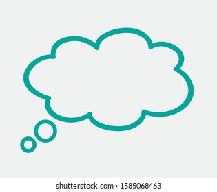 Silhouette think bubble isolated on gray background. Trendy think bubble in flat style. Dream cloud template for social network and label. Creative thought balloon. Dream cloud vector