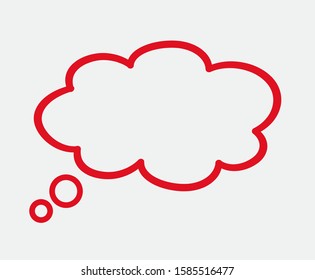 Silhouette think bubble isolated on gray background. Trendy think bubble in flat style. Dream cloud template for social network and label. Creative thought balloon. Dream cloud vector